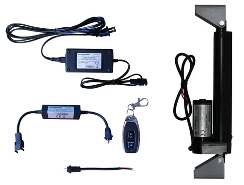Vista 12 de WindyNation Actuador lineal de 12 voltios, 225 libras + fuente de alimentación de CA a 12 V CC + soportes de montaje del actuador