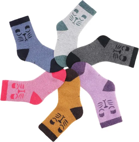 Vista 99 de Eocom 6 pares de calcetines de invierno cálidos de lana para niños y niñas
