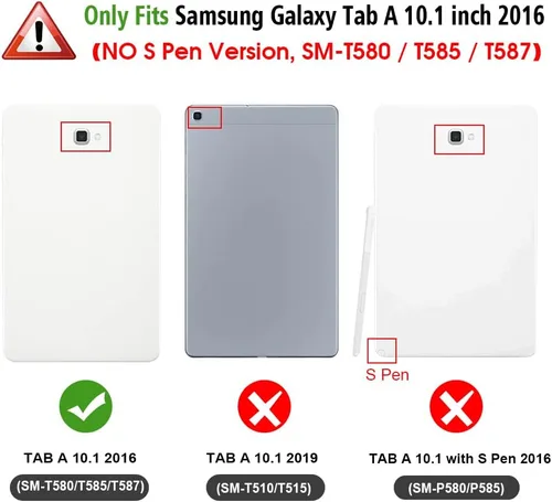 Vista 2 de Fintie Funda para Samsung Galaxy Tab A 10.1 (2016 NO S Pen Version), [Protección de esquinas] Cubierta de soporte de visión multiángulo con bolsillo