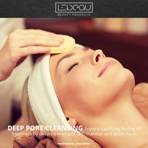 Vista 5 de LeBeau Esponjas faciales comprimidas, esponjas faciales para limpieza, esponja facial de celulosa 100% natural, esponja facial profesional
