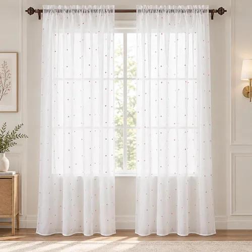 Vista 45 de Deconovo - Cortinas transparentes con filtro de luz de 84 pulgadas de largo Plata