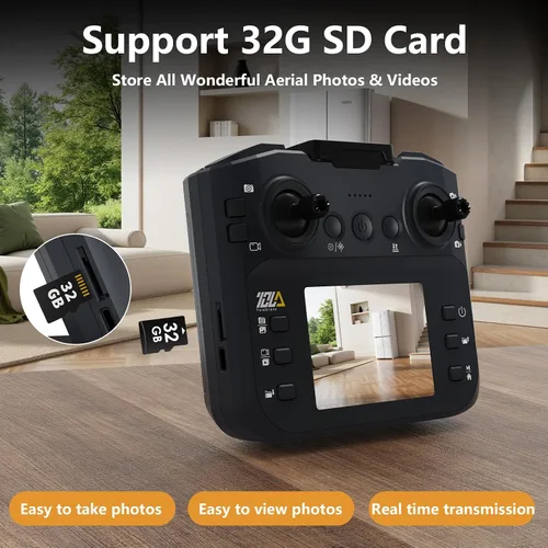 Vista 4 de Toladrone TD12LCD Drone con pantalla LCD Control remoto Motor sin escobillas WiFi Transmisión en tiempo real Drones para adultos Dron con cámara