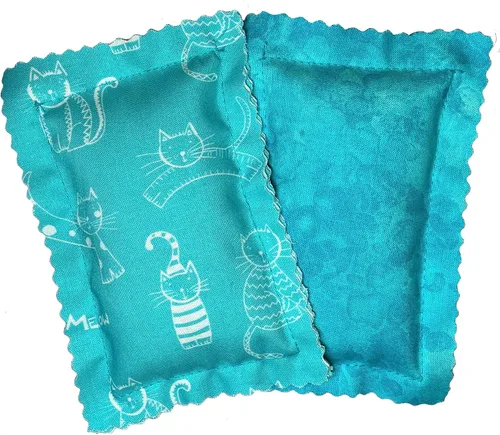 Vista 6 de Paquete de dos almohadas de hierba gatera, hechas a mano en los Estados Unidos (azul)