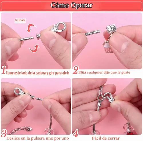 Vista 4 de Mckanti Kit de fabricación de joyas de estilo mixto de 150 piezas, conjunto de manualidades de pulsera con dijes y collar de bricolaje con cuentas