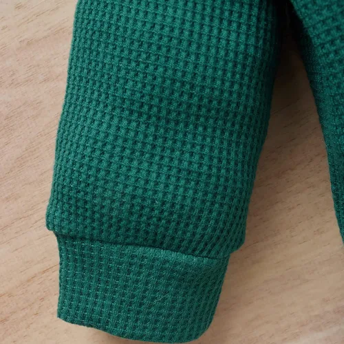 Vista 3 de Conjunto de 2 piezas acanaladas de 2 piezas para bebé recién nacido unisex para otoño e invierno