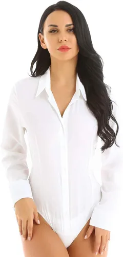 Vista 3 de CHICTRY Blusa de manga larga con botones para mujer