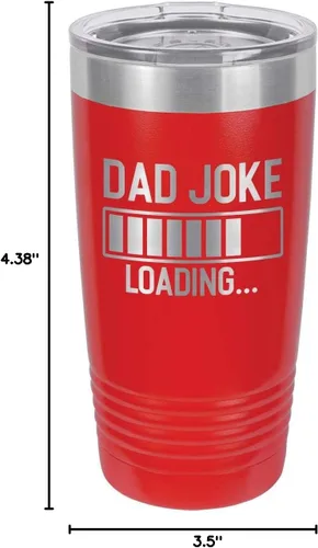 Vista 7 de Papá Broma Cargando Rojo 20 oz Vaso de Bebida Con Pajita Taza de Viaje Grabada con Láser Comparar Con Yeti Rambler Idea de regalo Papá