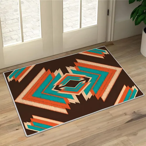 Vista 11 de Aztec 2x3 Area Rugs for Living Room Washable Non Slip - Rustic Carpet Low Pile Soft - Abstract Rug for Bedroom Dining Room Kitchen Entryway Indoor