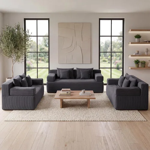 Vista 63 de MONVANE Sofá cama convertible de 55.5 pulgadas, sofá cama 2 en 1 sin hueso con bolsillo de almacenamiento, cómodo sofá de asiento profundo