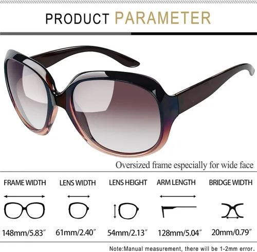 Vista 4 de Joopin - Gafas de sol polarizadas grandes y modernas para mujer, lentes de sol de conducción, UV protectoras, grandes