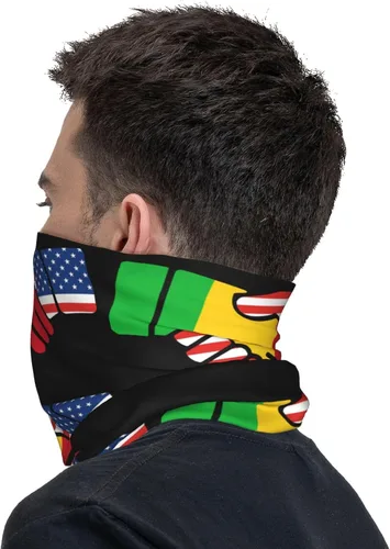 Vista 7 de Neck Gaiter Mali Malian American Flag USA Handshake Face Cover Scarf Uv Sun Protection Balaclava Head Mask for Men Women Fishing Mask Hiking Cycling