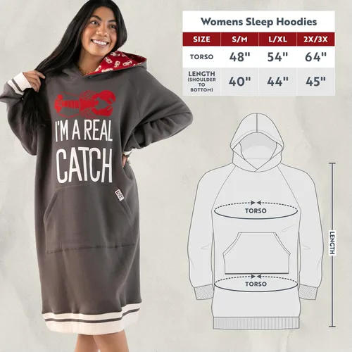Vista 19 de Lazy One Sudadera con capucha de gran tamaño, ropa de dormir cómoda, vestido de suéter para mujer