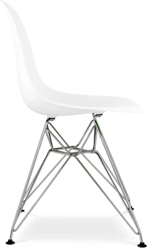 Vista 5 de Torre de 17" de plástico y acero cromado sillas de comedor en blanco (juego de 2)
