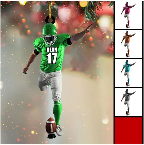 Vista 23 de Adorno de Navidad de fútbol americano personalizado, adorno de fútbol americano, adornos de Navidad de fútbol americano personalizados, adornos