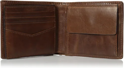 Vista 4 de Fossil Mens Ryan Leather RFID-Blocking Bifold Wallet with Coin Pocket