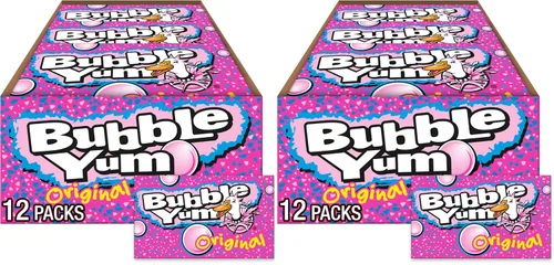 Vista 9 de BUBBLE YUM Cotton Candy Chewy, paquetes de goma de mascar, 2.82 onzas (12 unidades, 10 piezas)