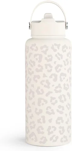 Vista 11 de Regalo de repostería para mujeres, botella de agua de acero inoxidable de 32 oz con tapa y popote, botellas aisladas estéticas de dulces, regalos