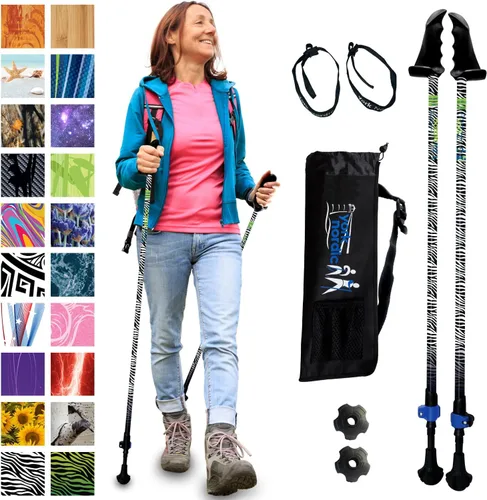 Vista 18 de York Nordic Motivator - Bastones de caminata para equilibrio y rehabilitación - Agarres de estabilidad patentados - Ligeros, ajustables y plegables