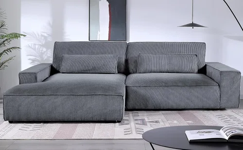 Vista 10 de Container Furniture Direct Luxe - Sofá modular de dos piezas de gran tamaño para sala de estar, sofá en forma de L con diván, tapizado con tela