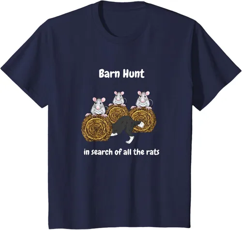 Vista 53 de Funny Barn Hunt - En busca de las ratas con Border Collie Camiseta, Negro