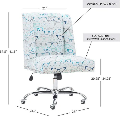 Vista 5 de Linon Home Décor Brookville - Silla de oficina, color marfil