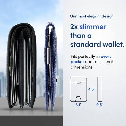 Vista 4 de TRAVANDO Mens Slim Wallet with Money Clip AUSTIN RFID Blocking Bifold Credit Card Holder for Men with Gift Box