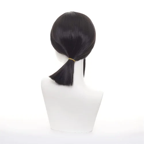 Vista 5 de Mystylecos Anime Higashiyama Kobeni Cosplay peluca larga negra con cola de caballo fiesta de Halloween, juego de rol, peluca sintética