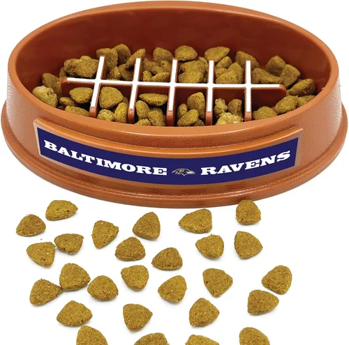 Vista 27 de NFL Super-Bowl Philadelphia Eagles - Cuenco de alimentación lenta para perros y gatos. Diseño de fútbol para una digestión saludable. Antideslizante