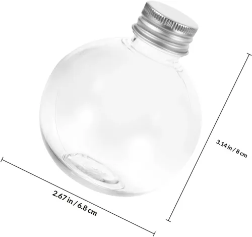 Vista 2 de HEALLILY 25pcs 5.1 fl oz botella transparente en forma de bulbo botella de bola transparente tarro de caramelo tapa de rosca bola llena vacía