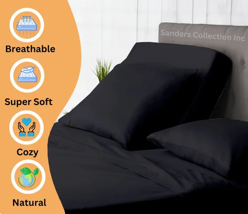 Vista 3 de Sanders Collection Inc SCI - Juego de sábanas flexibles divididas superiores para cama ajustable de 30 pulgadas, cabeza dividida, tamaño Queen, 800