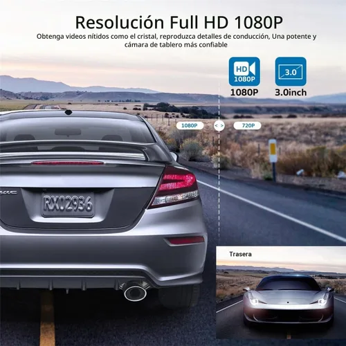 Vista 4 de ORSKEY Cámara de salpicadero delantera y trasera 1080P Full HD cámara doble en la cámara del coche para salpicadero 170 de ángulo amplio