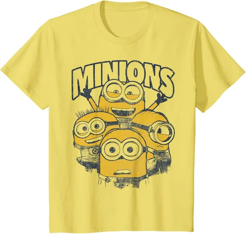 Vista 5 de Despicable Me Minions Vintage Group Graphic Camiseta Gris Oscuro