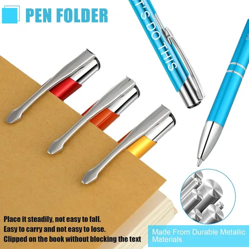 Vista 2 de 10 bolígrafos inspiradores, regalos de agradecimiento a los empleados, bolígrafos con citas motivacionales a granel con metal recubierto, bolígrafos