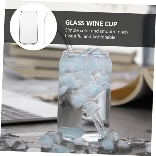 Vista 5 de Angoily Taza de almacenamiento con pajilla, acabado de cristal transparente adecuada para todo tipo de bebidas