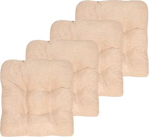 Vista 12 de Sweet Home Collection - Cojín de espuma de memoria triturada para silla premium, con capitoné, parte trasera de goma antideslizante con micropuntos