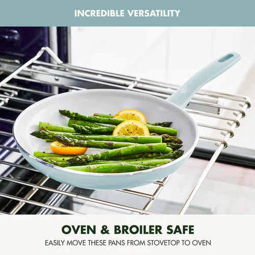 Vista 6 de GreenPan Dover - Sartén de 12 pulgadas con revestimiento antiadherente de cerámica libre de PFAS no tóxicos, para sellar, saltear, freír huevos