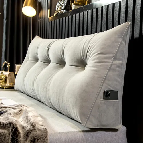 Vista 14 de Almohada grande de lectura para reposo en cama, almohada triangular de cuña para cabecero, almohada de lectura para reposo en cama, cojín de apoyo