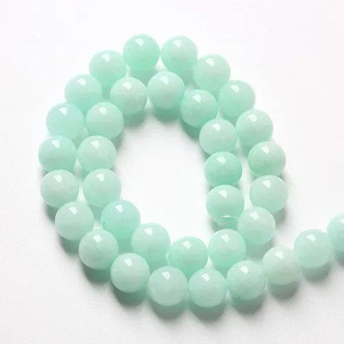 Vista 4 de 4MM 86 piezas Cuentas sueltas de piedra natural de amazonita calcedonia para hacer joyería DIY Pulsera Collar 1 hebra