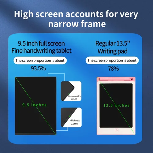 Vista 3 de 9.5in Magnetic LCD Writing Tablet, Digital Notepad