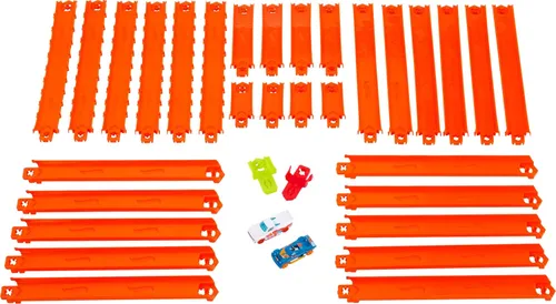 Vista 4 de Paquete de Hot Wheels Epic Crash Dash, zonas de choque, fácil de guardar + Hot Wheels Track Creator Deluxe 25 pies de pista y conectores + 10