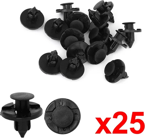 Vista 4 de uxcell 25 clips de retención de agujeros de 0.315 in, remaches de plástico, aletas de parachoques para Nissan