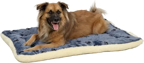 Vista 8 de Cama reversible para mascota, diseño en lana para perro o gato , Azul