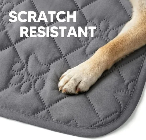 Vista 9 de PAWFINITY Funda de cama impermeable para perros, manta para mascotas lavable para colchón Gris