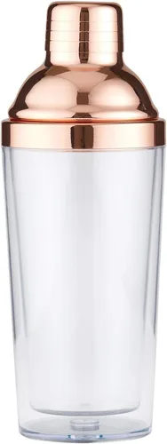 Vista 6 de Santa Barbara Design Studio Sippin' Pretty - Coctelera de plástico con colador de acero inoxidable, 8 pulgadas de alto, oro rosa (paquete de 2)