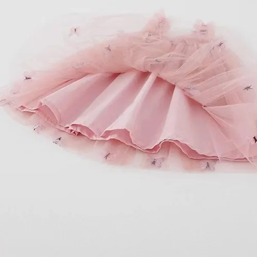Vista 5 de Miipat Vestido de tul sin mangas para niñas pequeñas, vestido de tutú de mariposa floral para niñas pequeñas, vestidos de princesa para fiesta
