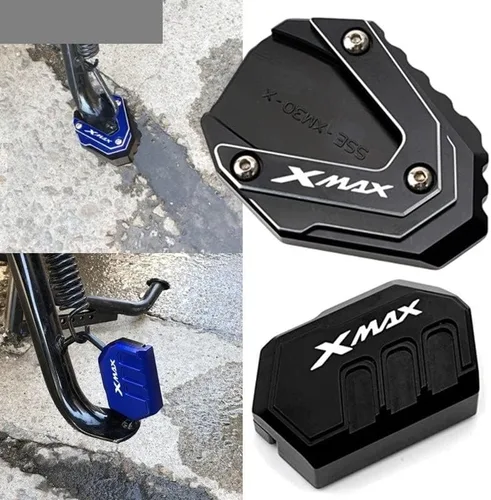 Vista 2 de KAnduo M para Yamaha Xmax 300 X-MAX 125 250 300 400 motocicletas Kickstand lateral soporte ampliador Pad y soporte soporte soporte columna auxiliar