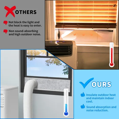 Vista 2 de LBG Products Kit de sellado de ventana de aire acondicionado portátil aislado, kit de ventilación de ventana de CA ajustable, placas de sellado