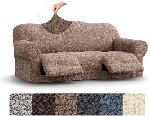 Vista 20 de PAULATO BY GA.I.CO. Mille Righe Collection funda para sofá reclinable, funda de tela de poliéster suave, 1 pieza, elástica, ajustable, protección