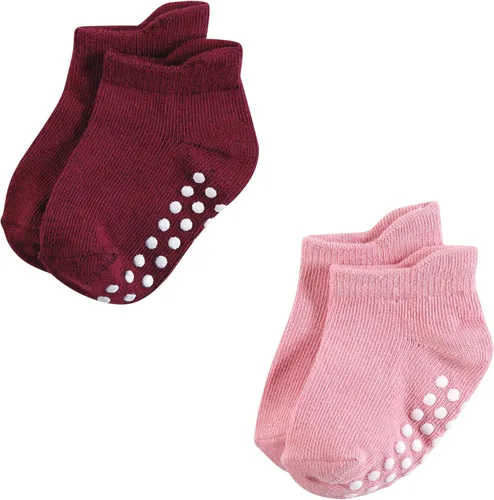 Vista 5 de Hudson Baby Calcetines antideslizantes unisex para bebé, Rosado Multi Girl