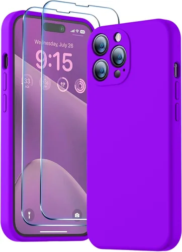 Vista 35 de BossKiss Funda compatible con iPhone 13 Pro, silicona de alta calidad mejorada [protección de cámara] [2 protectores de pantalla]